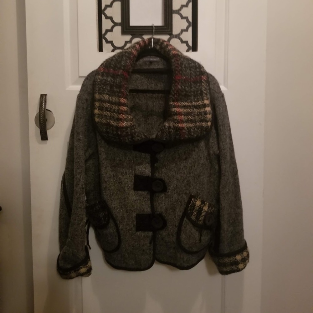 Mara Gibbucci Woolen Fleece Cardigan Sweater Jacket